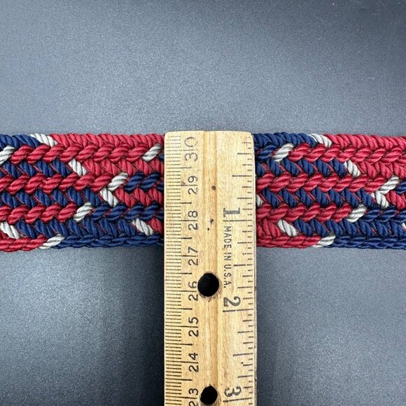 Vintage Western Belt Buckle Arrowhead Cow Skull 1980s Siskiyou Woven Nylon - Picture 6 of 7